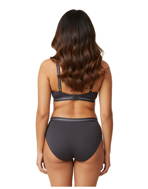 DOUBLE LAYERED COTTON WIREFREE BRA WITH MATCHING PANTY -GREY