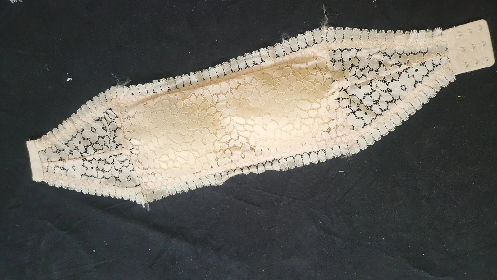 Vintage Lace Bandeau Bra – Soft Beige Elegance