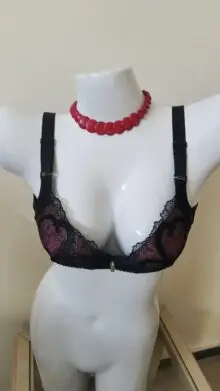 Luxury Black & Burgundy Lace Bra
