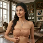 Floral Net Strapless Lace Bandeau - Image 4