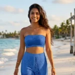 Floral Net Strapless Lace Bandeau