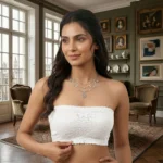 Floral Net Strapless Lace Bandeau - Image 3