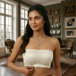 Floral Net Strapless Lace Bandeau - Image 2